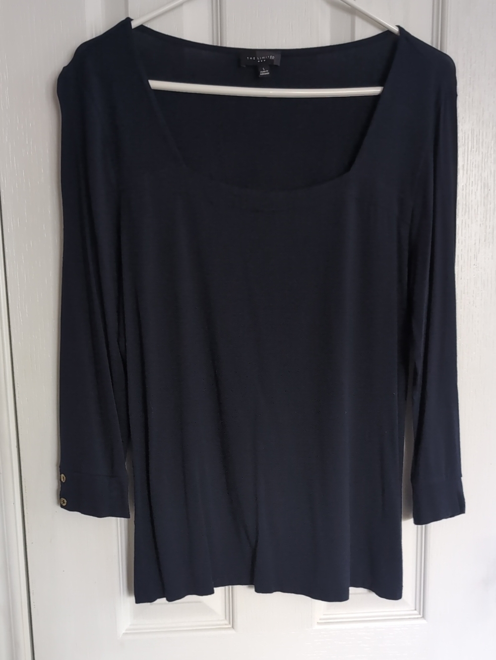 The Liimited Deep Navy Scoop-Neck Long Sleeve Tee